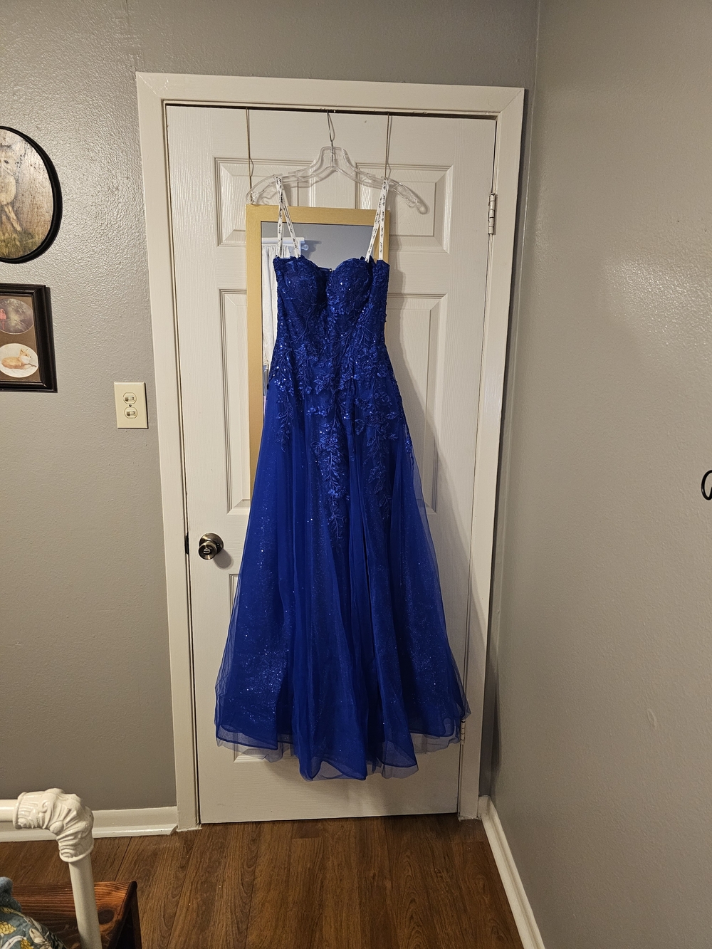 ellie wilde Royal Blue Strapless Evening Gown